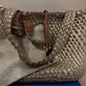 Calvin Klein woven handbag.